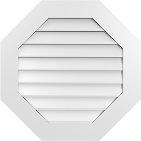 Ekena Millwork Octagonal Surface Mount PVC Gable Vent: Non-Functional, w/ 3-1/2"W x 1"P Standard Frame, 28"W x 28"H GVPOC28X2801SN